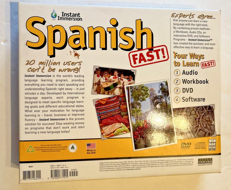 Instant Immersion Spanish FAST! (CD's, DVD, CD-ROM, Workbook, Map of Mexico) gallery
