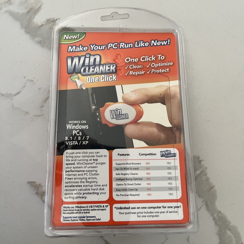 Win Cleaner One Click PC Cleaner Speed Boost USB As See On TV NEW AND SEALED!!! gallery