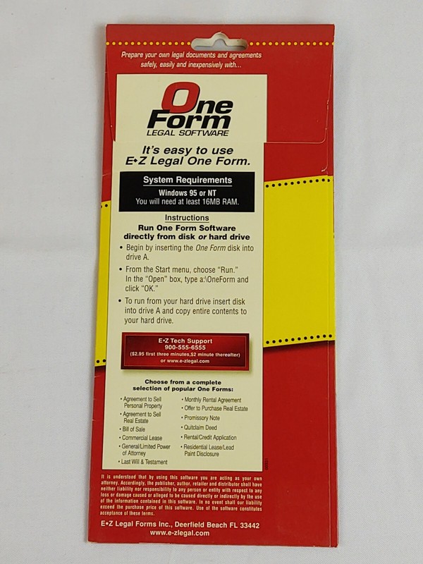 Vintage One Form EZ Legal Software Agreement To Sell Real Estate 3.5 Floppy Disk gallery