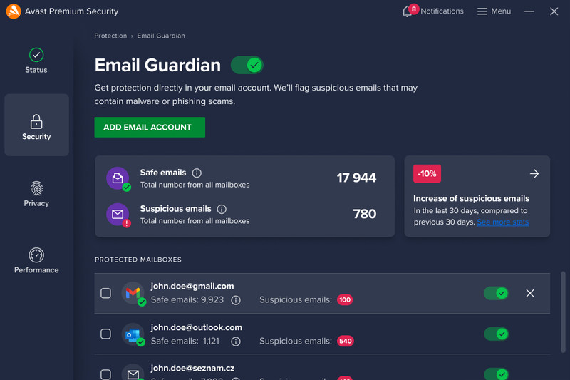 Avast Premium Security Multi-Devices 10 Devices 1 Year - 5 Minute EMAIL Delivery gallery