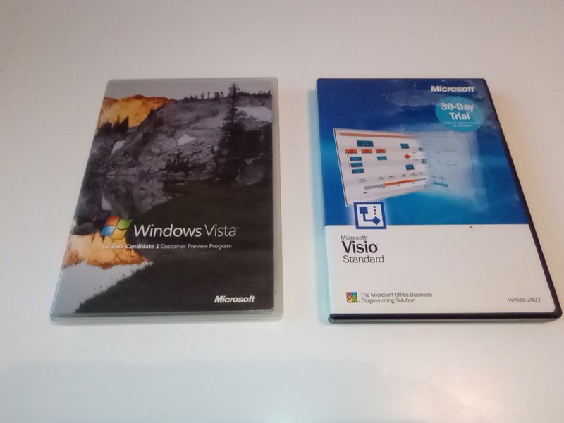 MICROSOFT WINDOWS VISTA RELEASE CANIDATE 1 PROGRAM & VISIO STANDARD LOT OF 2