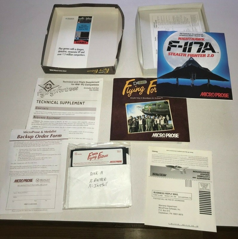 B-17 Flying Fortress WWII Big Box PC Game Microprose 1992 on 5.25" disks gallery