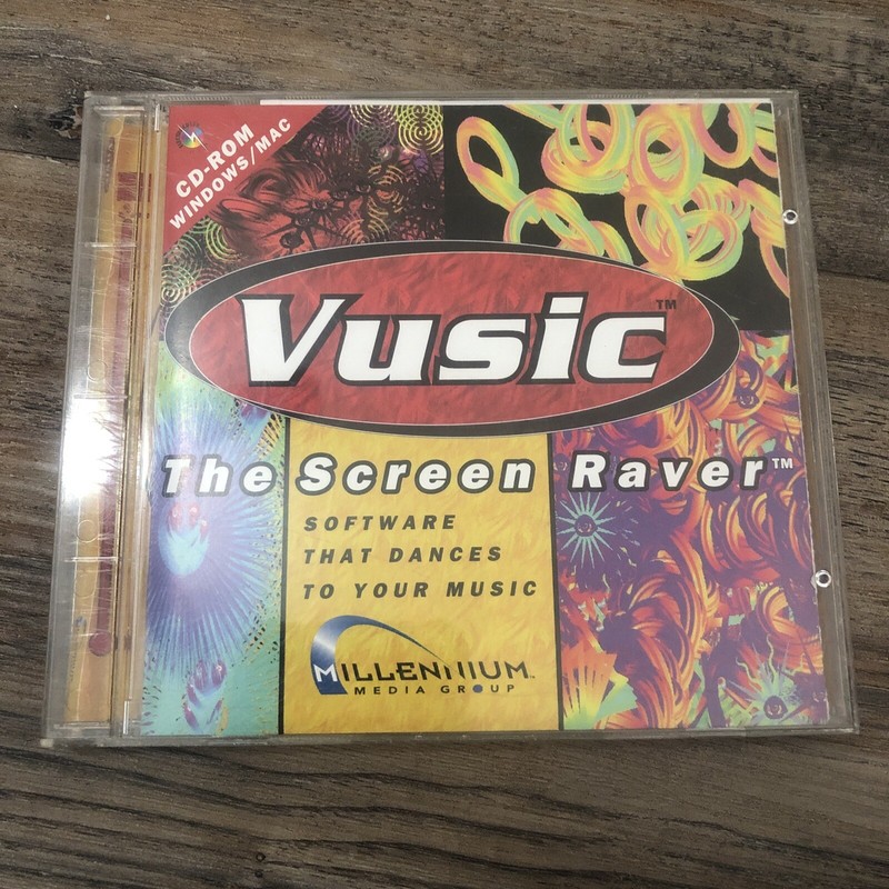 Vusic The Screen Raver CD Vintage PC Software Windows / Mac