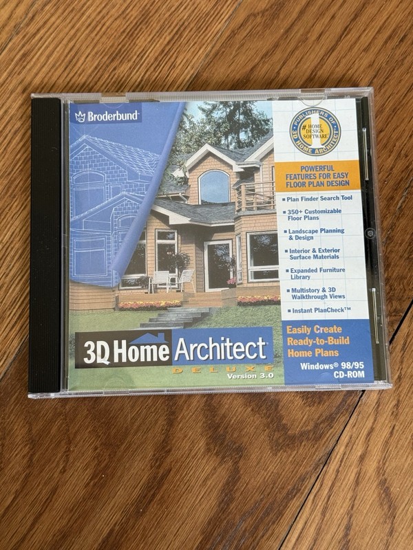 ⭐️3D Home Architect Deluxe Version 3.0 PC CD Windows 95 / 98 gallery