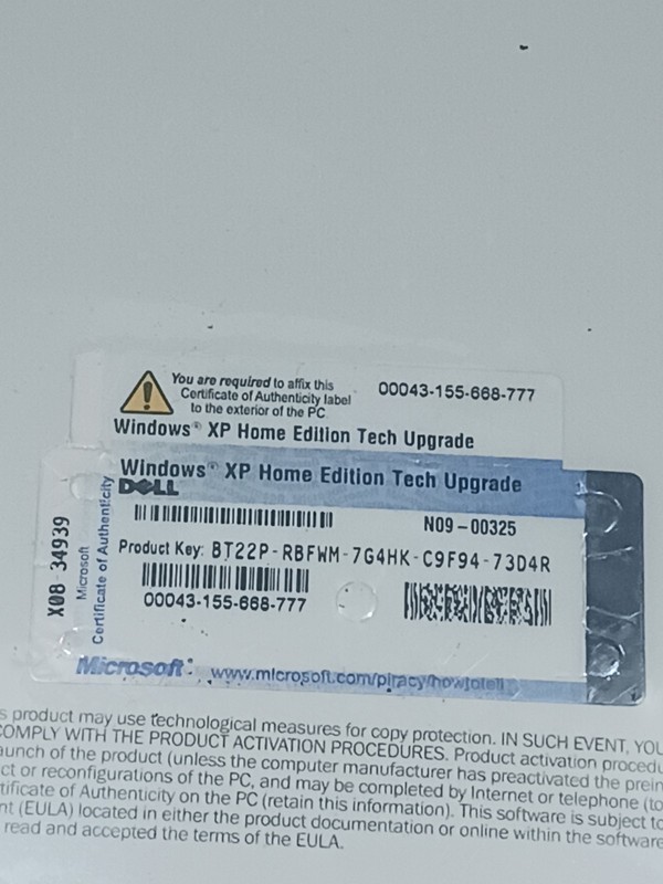 Windows XP Home Edition TECH Upgrade, New Sealed N09-00325 gallery