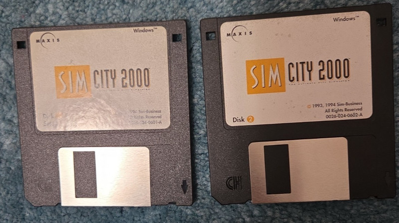 Sim City 2000 Big Box IBM Windows PC Game CD & 3.5" Floppy 1993 Software gallery