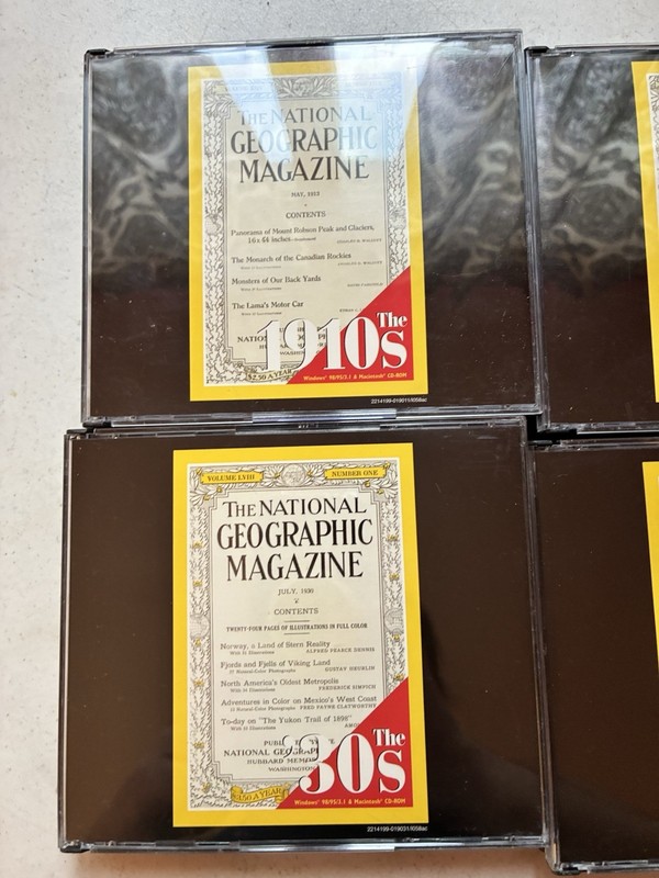 National Geographic CD-ROM Lot 1920s 1930s 1940s 3 Disc Sets Vintage PC Mac gallery