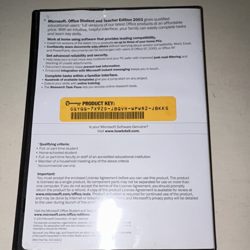 Microsoft Office Student and Teacher 2003 Academic CD Windows 3 Devices gallery