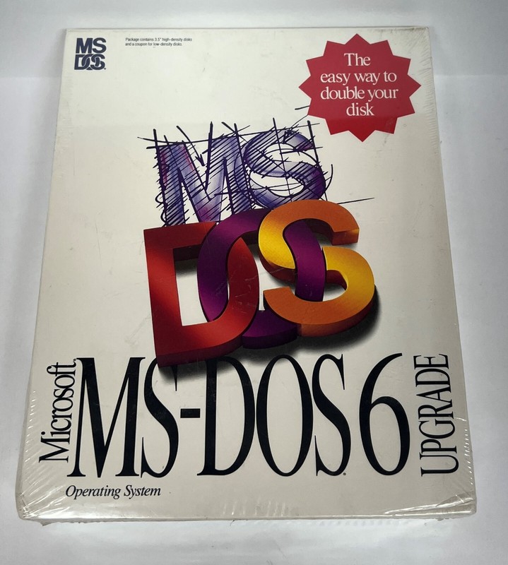 Vintage 1993 Microsoft MS-DOS 6 Operating System Upgrade Sealed 3.5 Disks
