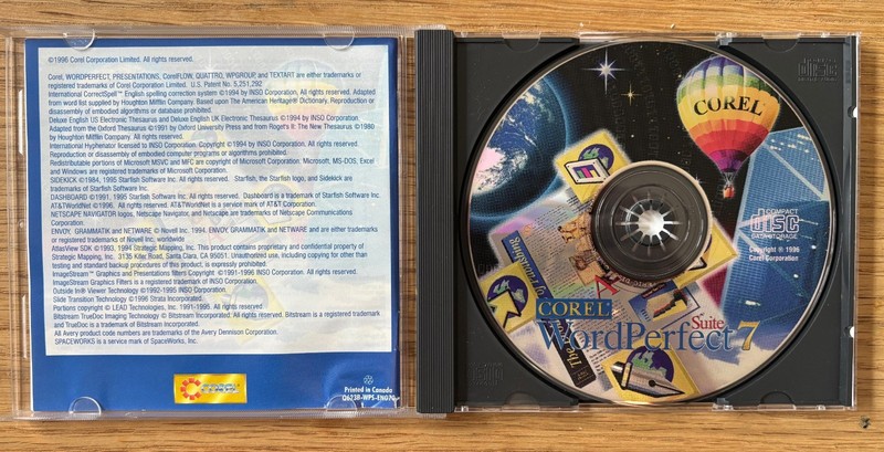 Corel WordPerfect Suite 7 for Windows 95 CD-ROM Vintage Word Processor Software gallery