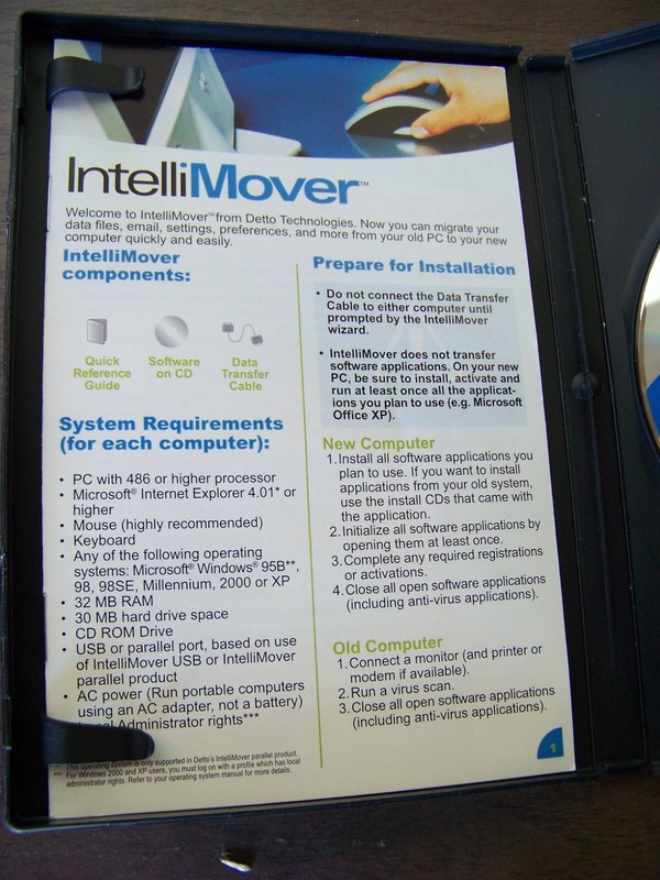 Intellimover v3.0 USB from Detto Technologies - Software, Cable, and Guide gallery