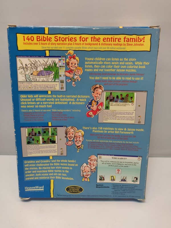 Children’s BIBLE STORIES Win 3.1 Win/95 CD-ROM 1997 Computer Program CD in BOX gallery
