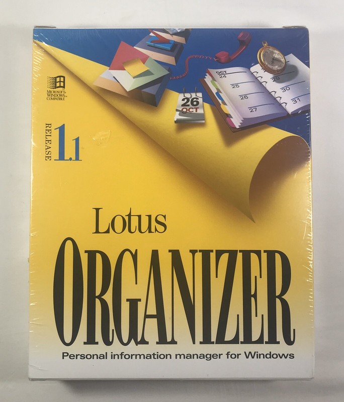 LOTUS ORGANIZER Personal Information Manager For Windows 1.1 (3.5 H.D.) New