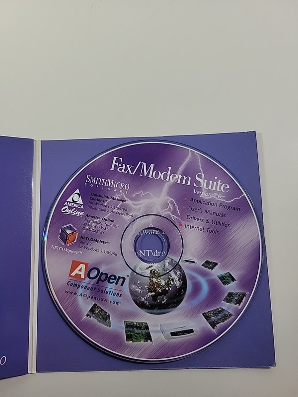 Vintage PC Software AOpen Fax/Modem Suite V 7.0 For Windows 95/98 gallery