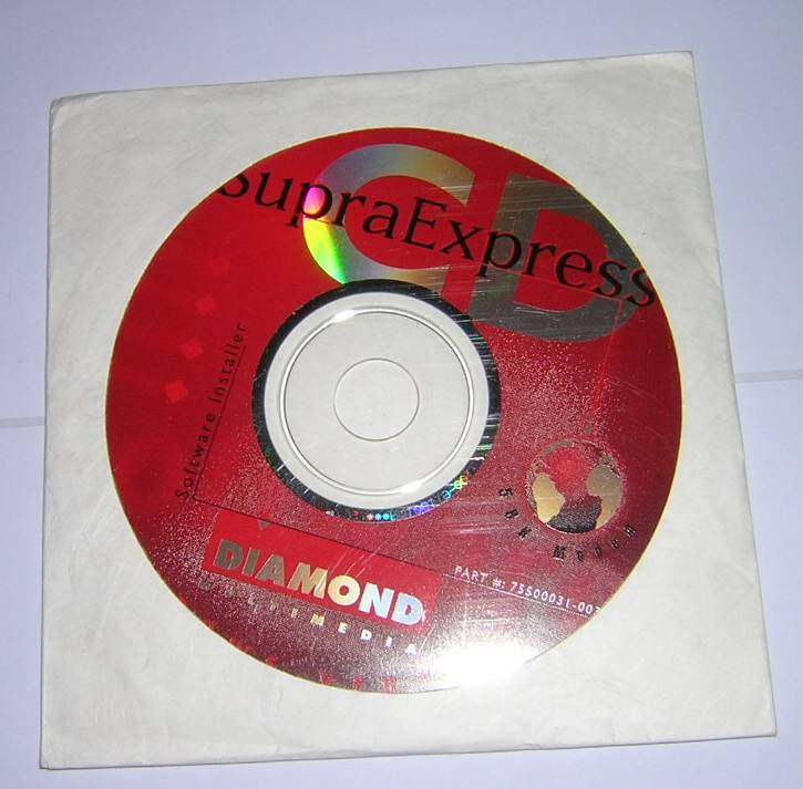 Vintage Diamond SupraExpress 56/56sp Modem Installation Windows PC CD-ROM (1998)
