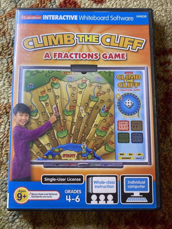 Climb The Cliff Fractions Game - Interactive Whiteboard Game (CD-Rom) Lakeshore