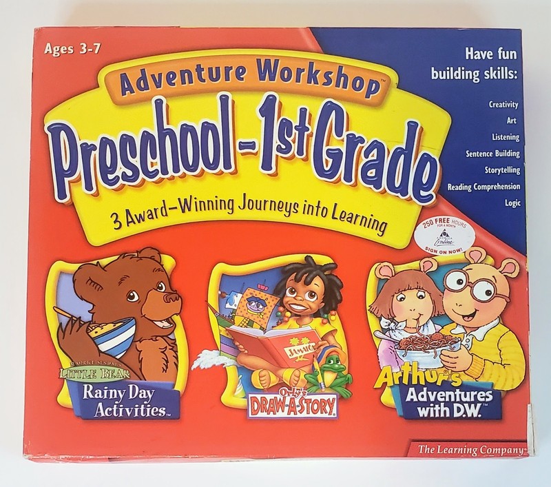 Learning Company Adventure Workshop Preschool – 1st Grade Rare Sealed Big Box