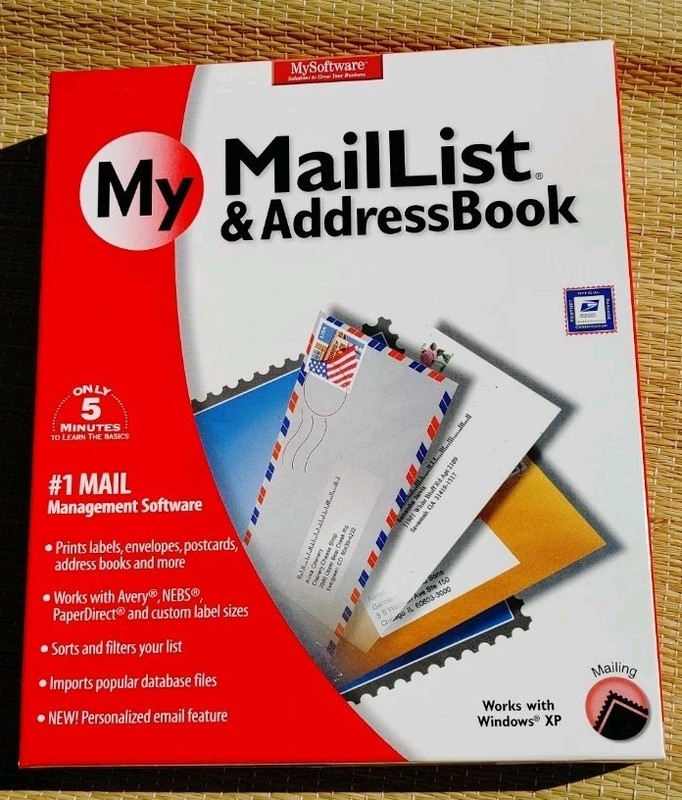 Vintage MySoftware My MailList & AddressBook Software NOS Windows 95 98 2000 XP