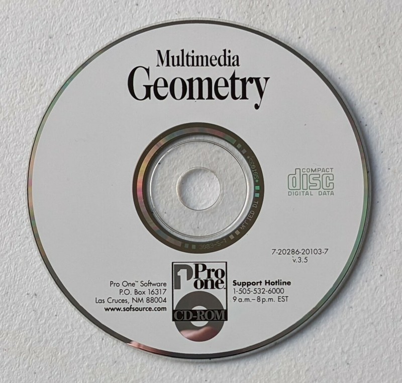 Pro One Software Multimedia Geometry CD-ROM WIN 95 3.1