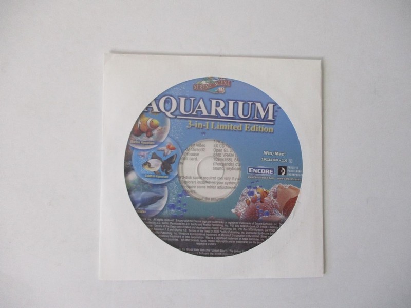 AQUARIUM 3 in 1 Limited Edition Screen Saver (2005 CD Software) and Instructions gallery