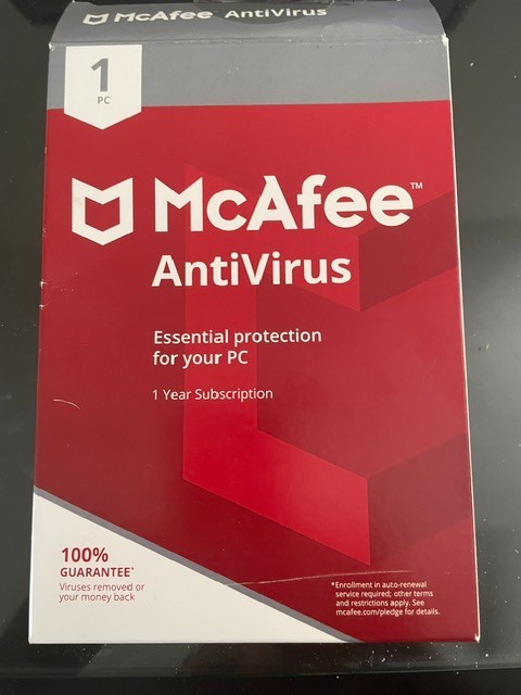 McAFFEE ANTI VIRUS for 1 Year – 1 PC