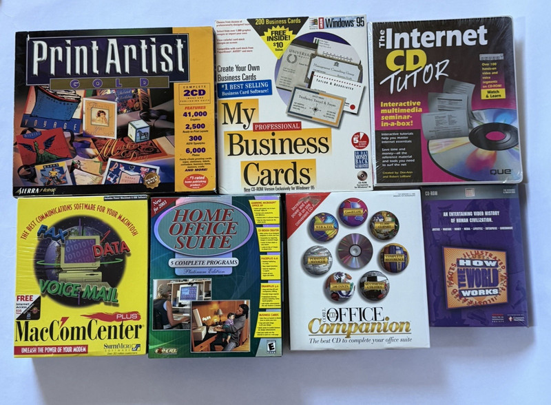 Huge Lot of Vintage Software & Games on CD-ROM New Factory Sealed Big Box gallery
