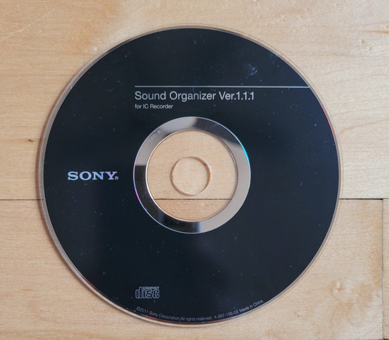 Sony Sound Organizer Ver.1.1.1 PC IC Recorder Software 2011 Original CD-ROM Disc gallery
