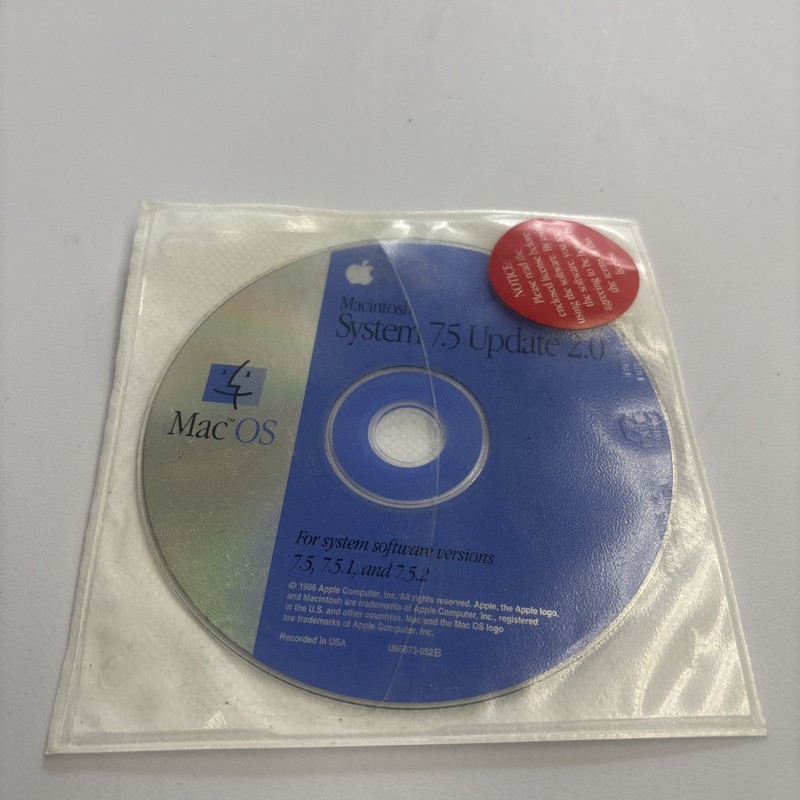 Mac OS 7.5 Update 2.0 Macintosh Operating System Installer CD-ROM