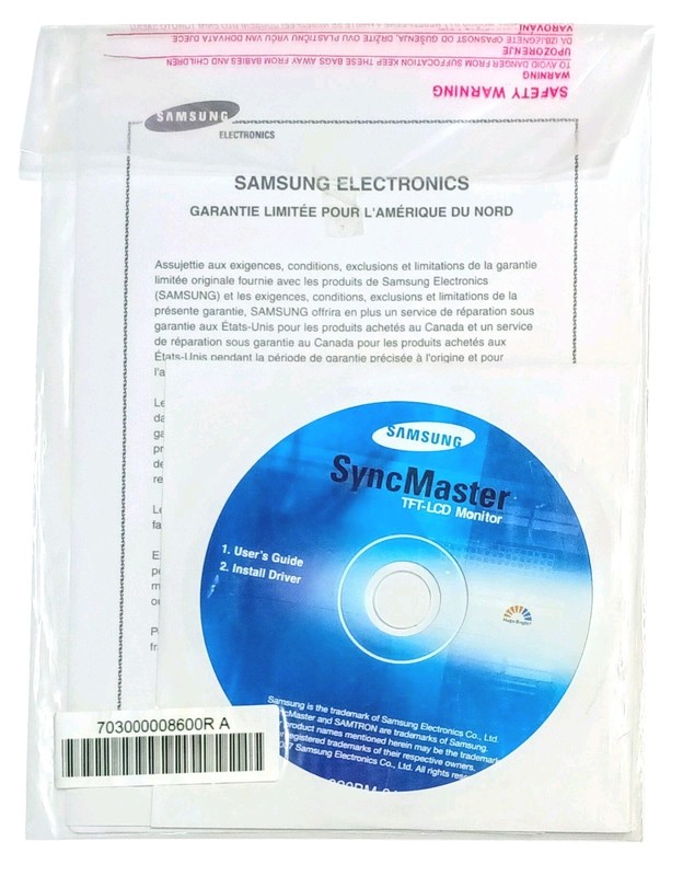 2x Samsung SyncMaster CDs User Guide/Install Driver TFT-LCD Monitor 2007 920BM01 gallery