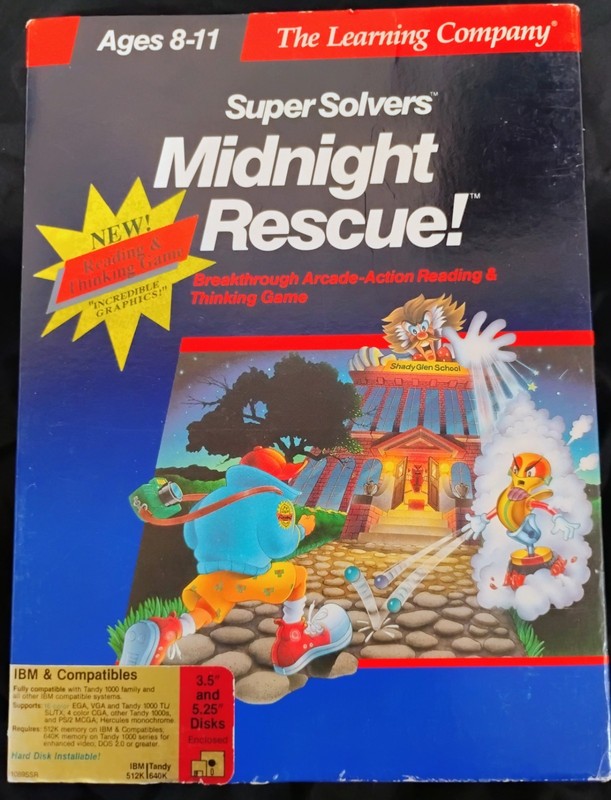 The Learning Company Super Solvers Midnight Rescue DOS Floppy Educational Game