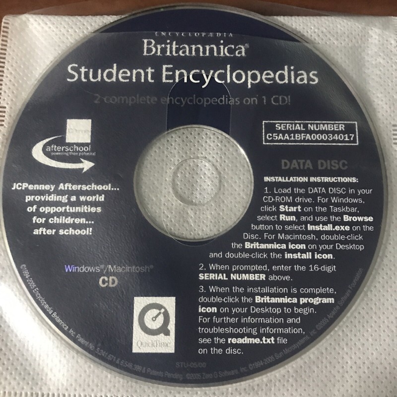 Encyclopedia Britannica 2005 Student Edition CD-ROM Two Complete Encyclopedias