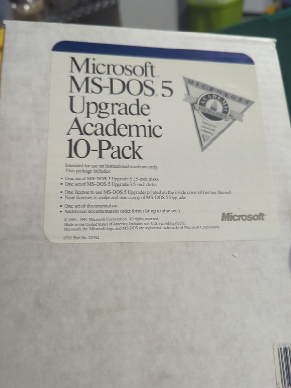 VINTAGE 10 Pack Academic MICROSOFT MS-DOS 5 UPGRADE 5.25″ FLOPPY New