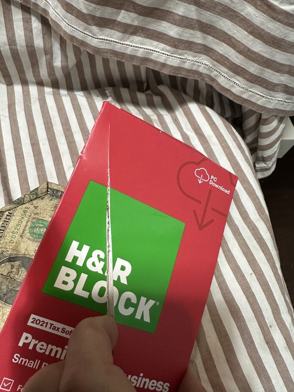 Box Damage H&R Block Tax Software Premium Business 2021 PC key card Turbotax HR gallery