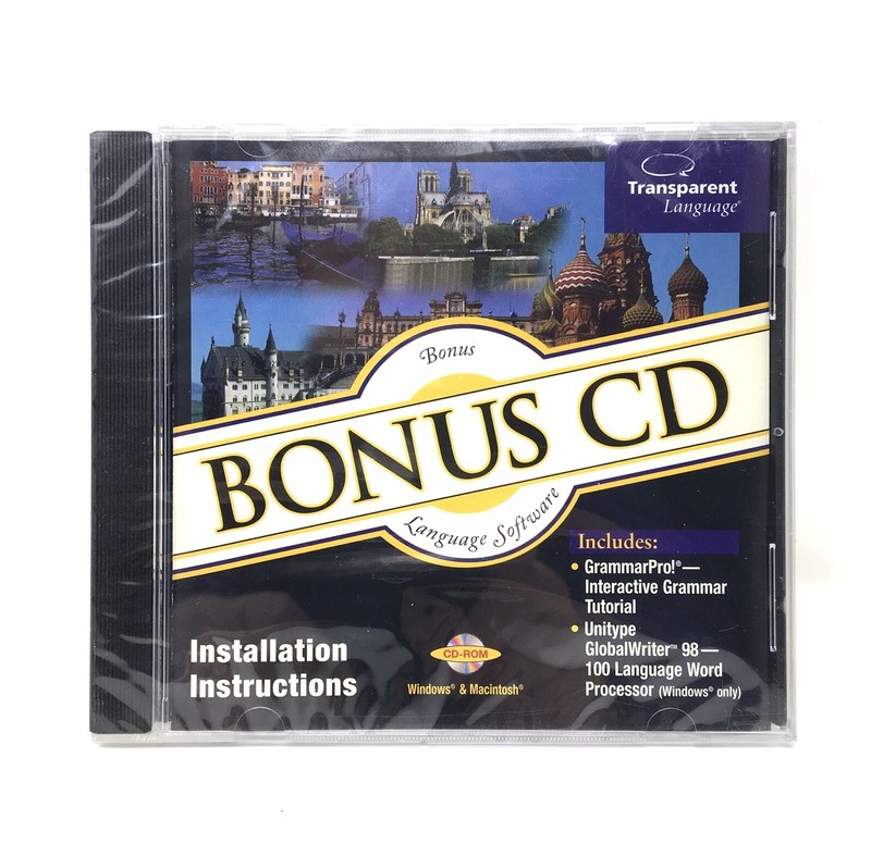 Transparent Language Inc BONUS CD Language Software – NEW