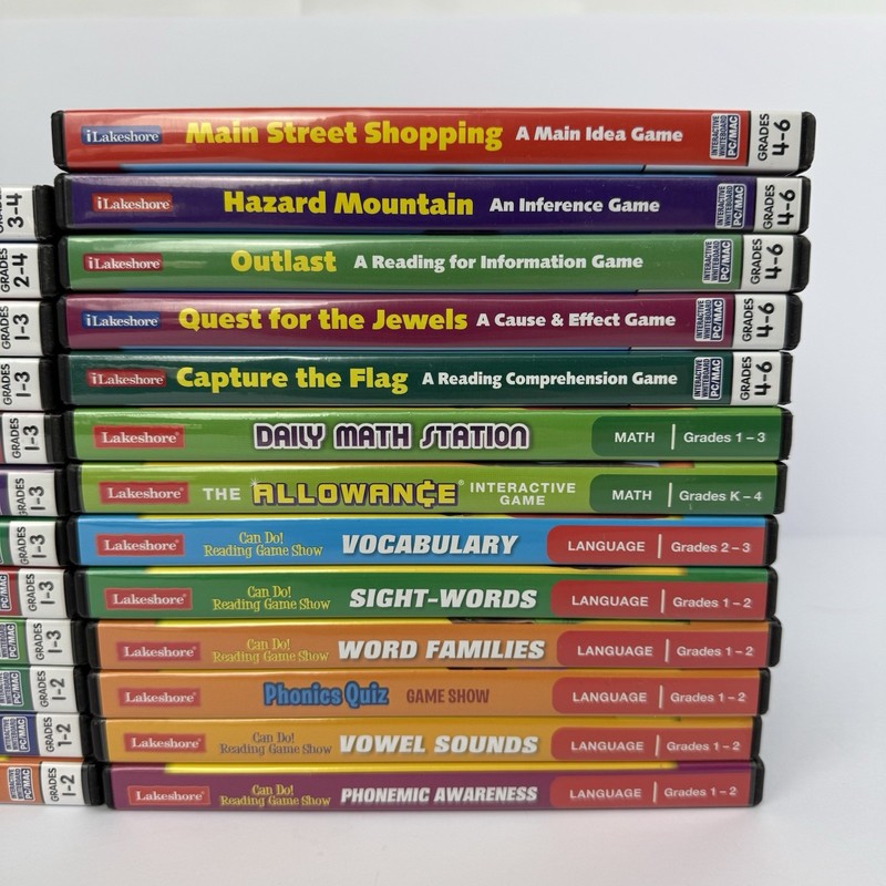 Lakeshore & iLakeshore PC/MAC Interactive Learning Game Lot 25 Games Grades K-6 gallery