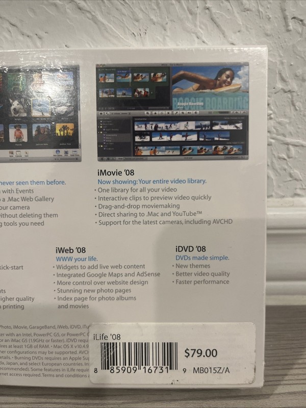 Apple iLife '08 2008 Retail Box Full Version for Mac MB015Z/A NOS NEW SEALED! gallery