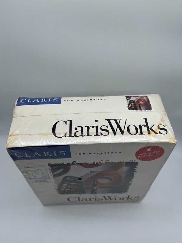 ClarisWorks Big Box PC Sealed Mac Macinstosh 1993 New Software & Handbook gallery