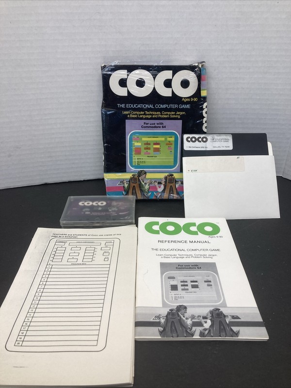 Vintage ISA Software 1982 COCO The Educational Computer Game Commodore 64
