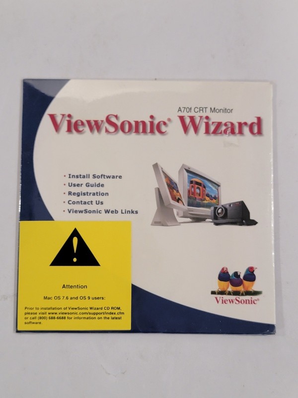 ViewSonic Wizard G70fm CRT Monitor SOFTWARE ONLY | CD Software Disc NEW SEALED