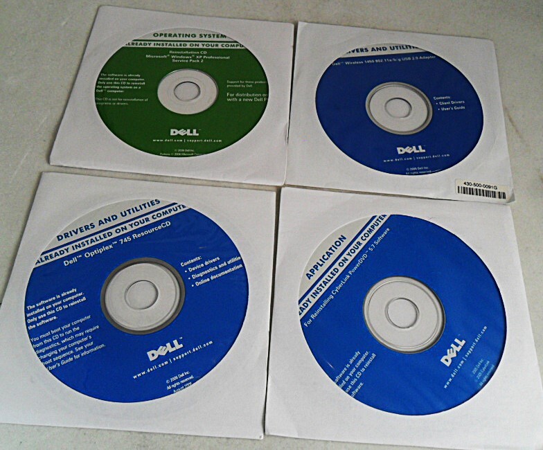 Dell Full Reinstall CD’s – Service pack 2 – 4 CD set