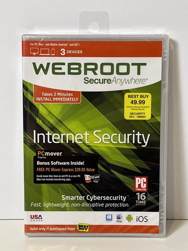 Webroot SecureAnywhere Internet Security – Full Version for Windows & Mac…