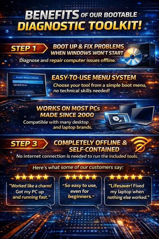 Emergency Bootable PC Repair DVD – Offline Diagnostics & Recovery Tools gallery