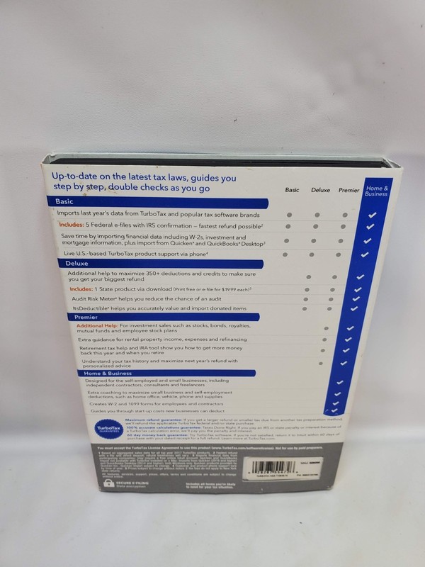 Intuit TurboTax Home & Business 2018 Tax Preparation Software CD Case Cover gallery