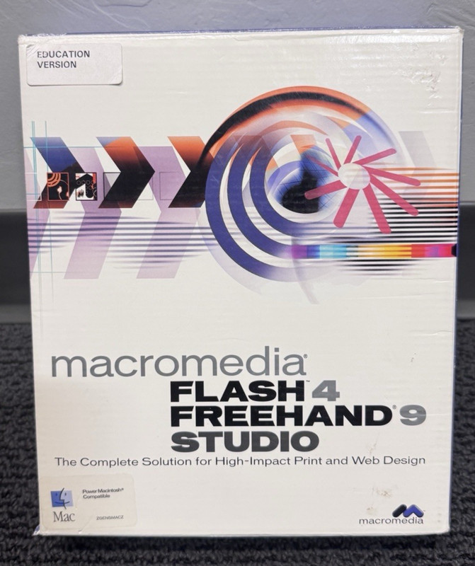 Macromedia Flash 4 and Freehand Studio 9 for Macintosh – Educational Edition