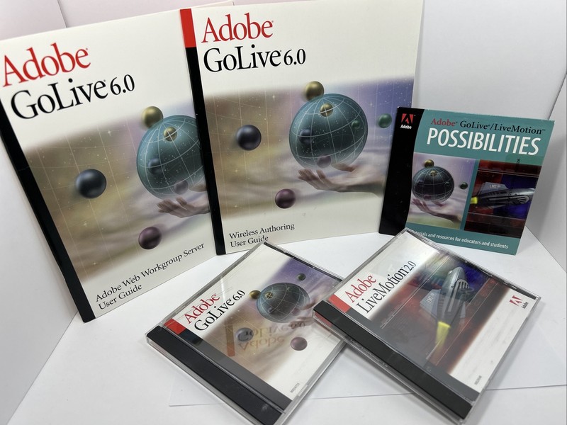 Adobe GoLive 6.0 & LiveMotion 2.0 for Macintosh with Serial Numbers & User Guide