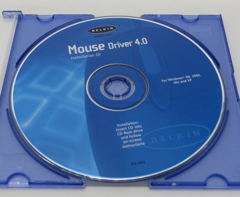 Belkin Mouse Driver 4.0 Installation CD-Rom/ Windows 98, 2000 ME & XP/ P-81402