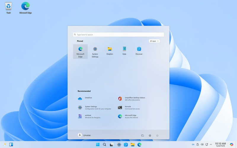 WINUX: A Windows 11-inspired user interface based on Ubuntu LTS. Not MS Windows.