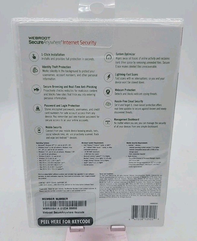 Webroot Secure Anywhere Internet Security 3 Devices PC MAC Mobile Sealed New gallery
