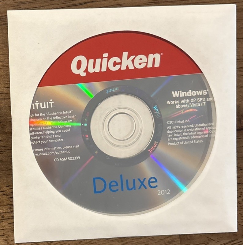 Intuit Quicken Deluxe 2012 Personal Finance Windows PC Windows XP/Vista/7