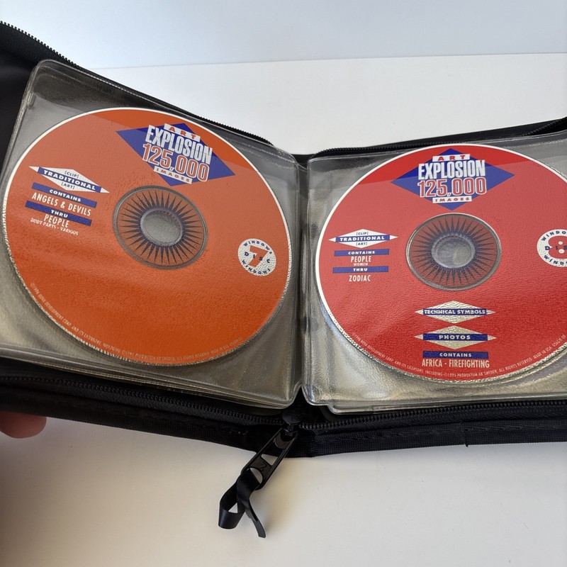 Vintage Nova Art Explosion Clip Art CD Lot 15 Discs Windows 95 98 Case gallery